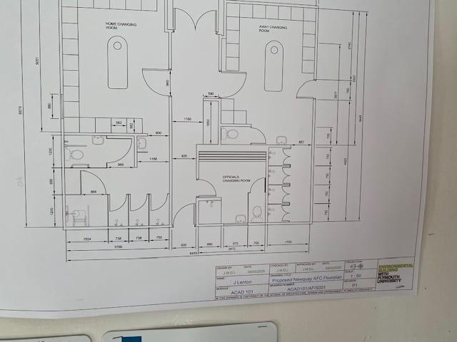Changing room renovation in progress